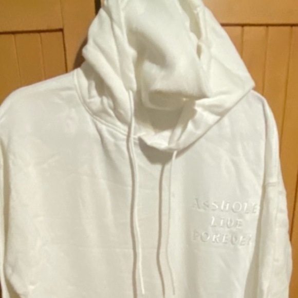 Unisex White
Embroidered Hoodie With Built in
Facemask Large - Picture 4 of 17